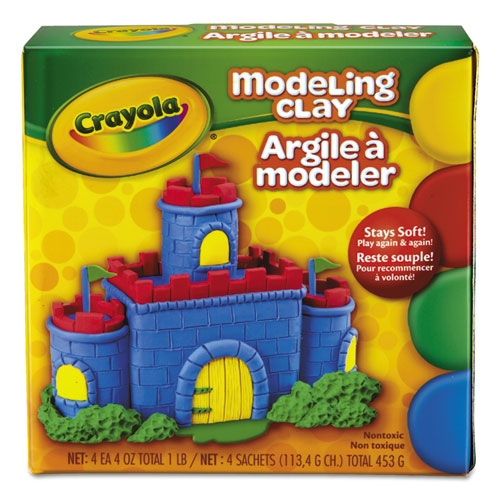 Crayola® Modeling Clay Assortment, 1/4 lb each Blue/Green/Red/Yellow, 1 lb