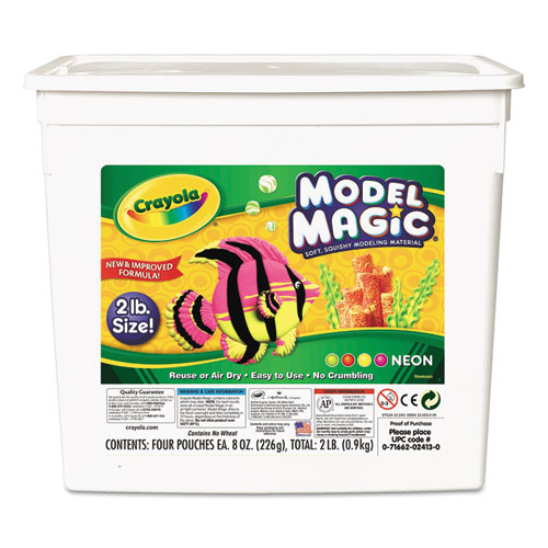 Model Magic Modeling Compound, 8 oz Packs, 4 Packs, Assorted Neon Colors, 2 lbs
