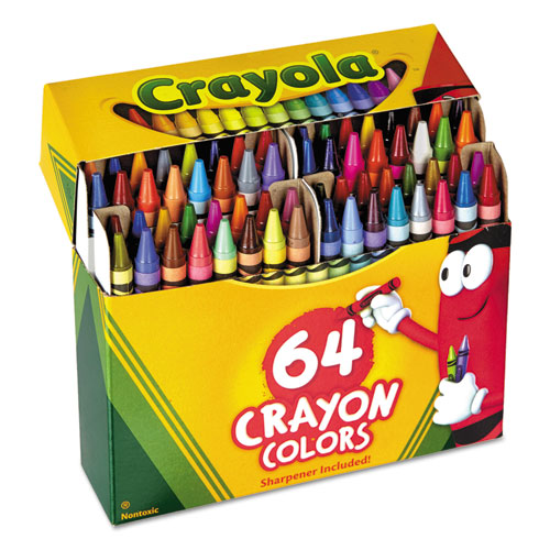 Image of Classic Color Crayons in Flip-Top Pack with Sharpener, 64 Colors/Pack
