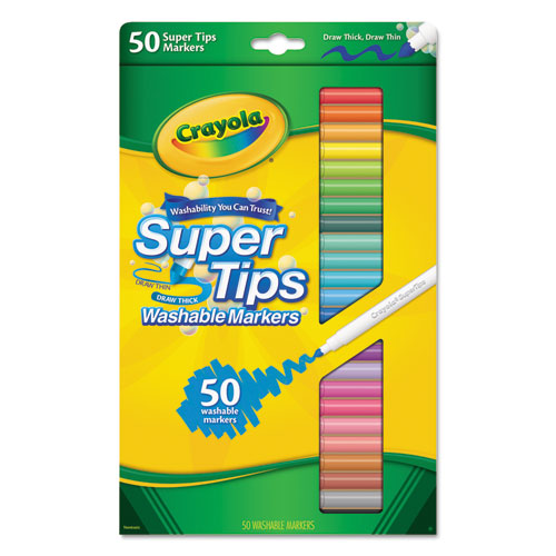 Crayola® Washable Super Tips Markers, Assorted, 10/Pack