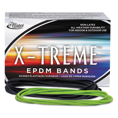 Alliance® X-Treme Rubber Bands, Size 117B, 0.08" Gauge, Black, 1 lb Box, 200/Box