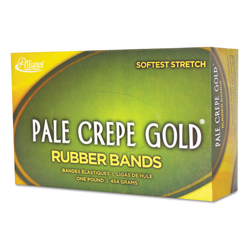 Pale Crepe Gold Rubber Bands, Size 117B, 0.06" Gauge, Golden Crepe, 1 lb Box, 300/Box