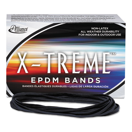 X-Treme Rubber Bands, Size 117B, 0.08" Gauge, Black, 1 lb Box, 200/Box | by Plexsupply