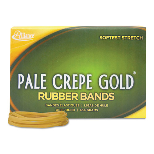 PALE CREPE GOLD RUBBER BANDS, SIZE 33, 0.04" GAUGE, CREPE, 1 LB BOX, 970/BOX