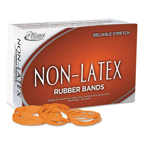 NON-LATEX RUBBER BANDS, SIZE 54 (ASSORTED), 0.04" GAUGE, ORANGE, 1 LB BOX