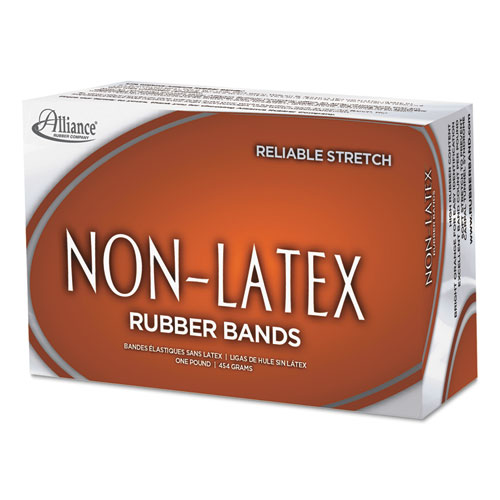 Non-Latex Rubber Bands, Size 19, 0.04" Gauge, Orange, 1 lb Box, 1,440/Box