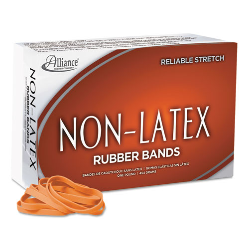 Image of Non-Latex Rubber Bands, Size 64, 0.04" Gauge, Orange, 1 lb Box, 380/Box