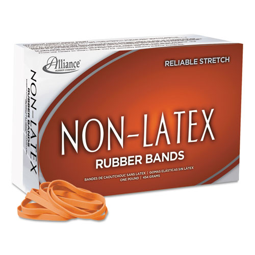 Non-Latex Rubber Bands, Size 64, 0.04" Gauge, Orange, 1 lb Box, 380/Box