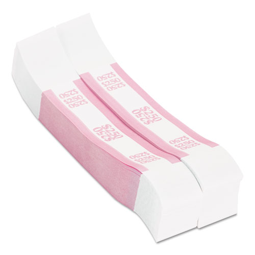 Image of Pap-R Products Currency Straps, Pink, $250 In Dollar Bills, 1000 Bands/Pack