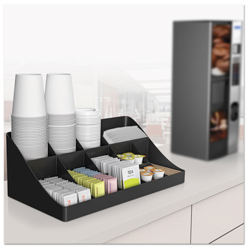 Image of Mind Reader 11-Compartment Coffee Condiment Organizer, 18.25 X 6.63 X 9.78, Black