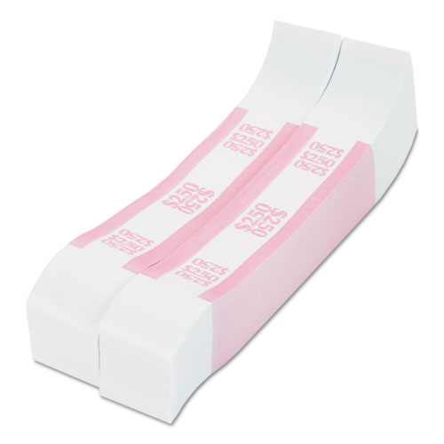Image of Pap-R Products Currency Straps, Pink, $250 In Dollar Bills, 1000 Bands/Pack