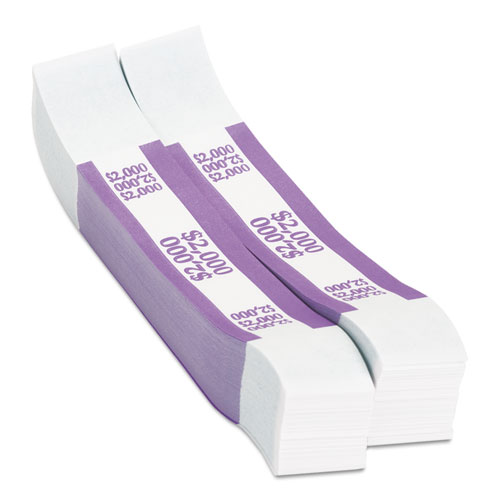 Image of Pap-R Products Currency Straps, Violet, $2,000 In $20 Bills, 1000 Bands/Pack