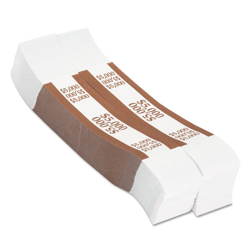 Image of Pap-R Products Currency Straps, Brown, $5,000 In $50 Bills, 1000 Bands/Pack