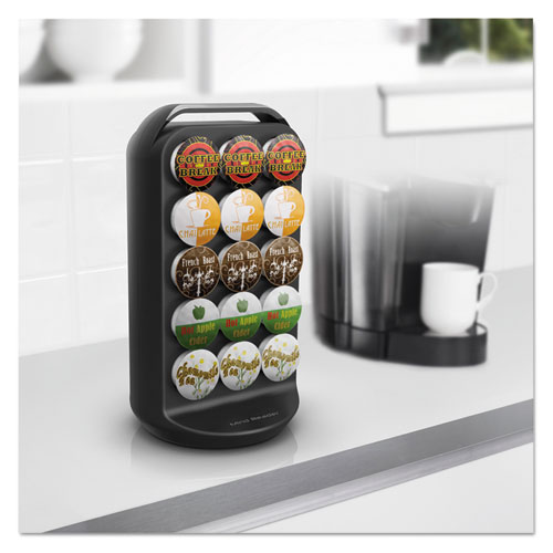 Image of Mind Reader Coffee Pod Carousel, Fits 30 Pods, 6.8 X 6.8 X 12.63, Black