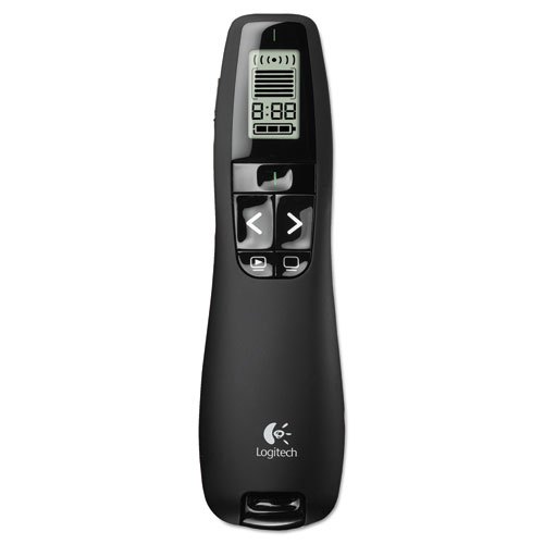 R800 WIRELESS LASER PRESENTATION REMOTE W/LCD DISPLAY, 100 FT RANGE, MATTE BLACK