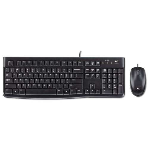 Image of Logitech® Mk120 Wired Keyboard + Mouse Combo, Usb 2.0, Black