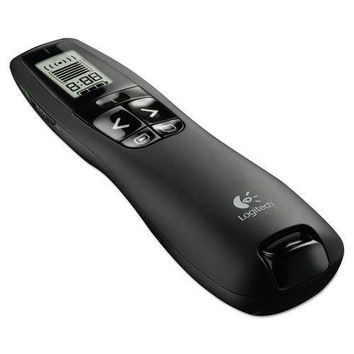 Image of Logitech® R800 Wireless Laser Presentation Remote W/Lcd Display, Class 2, 100 Ft Range, Matte Black