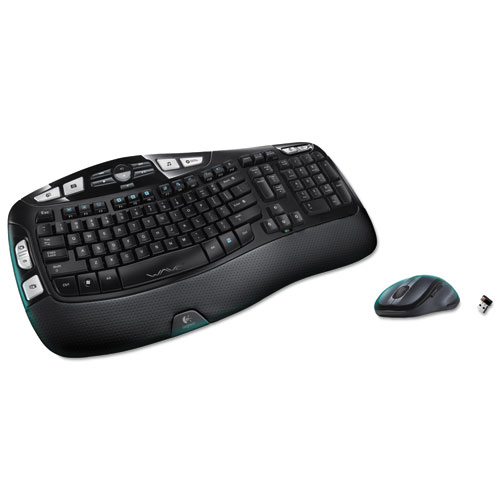 Image of Logitech® Mk550 Wireless Wave Keyboard + Mouse Combo, 2.4 Ghz Frequency/30 Ft Wireless Range, Black