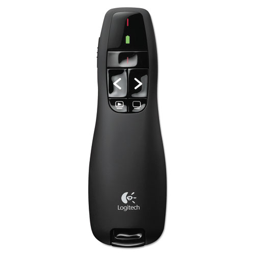 Image of Logitech® R400 Wireless Presentation Remote With Laser Pointer, Class 2, 50 Ft Range, Matte Black