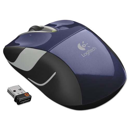 M525 Wireless Mouse, 2.4 GHz Frequency/33 ft Wireless Range, Left/Right Hand Use, Blue | by Plexsupply