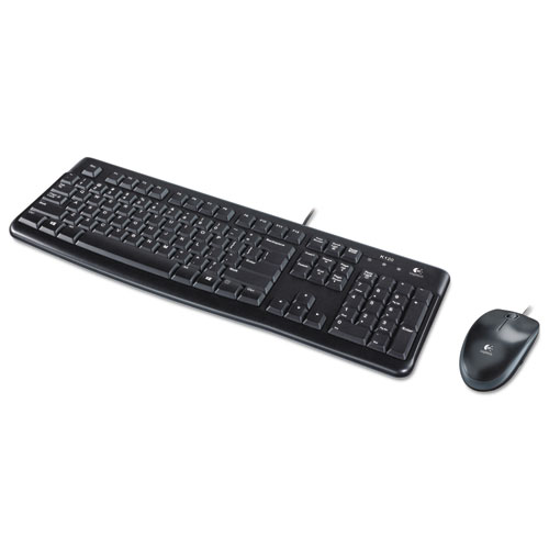 Image of Logitech® Mk120 Wired Keyboard + Mouse Combo, Usb 2.0, Black