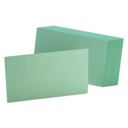 Oxford™ Unruled Index Cards, 3 x 5, Green, 100/Pack