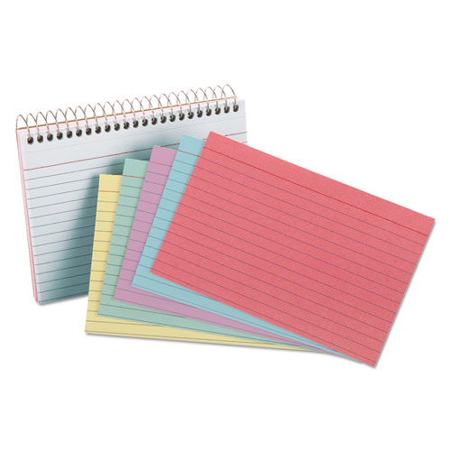 Oxford™ Spiral Index Cards, 4 x 6, 50 Cards, Assorted Colors
