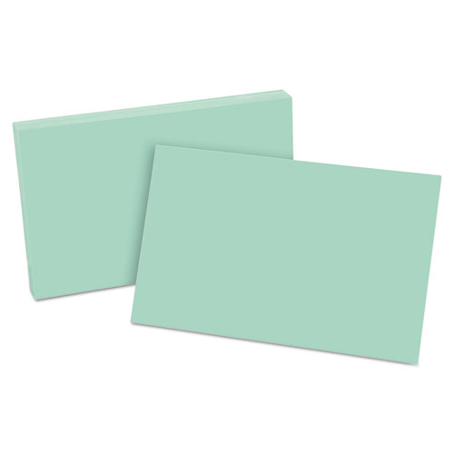 Oxford™ Unruled Index Cards, 5 x 8, Green, 100/Pack