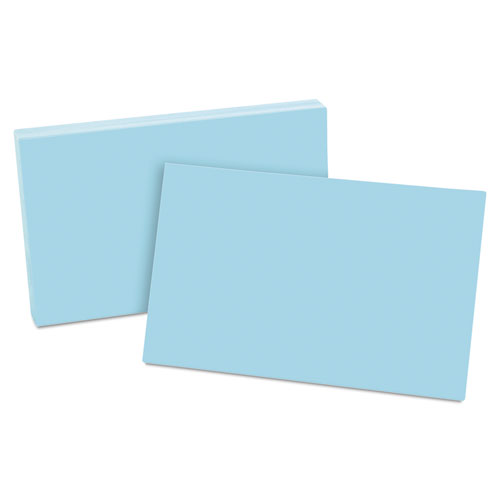 Unruled Index Cards, 5 X 8, Blue, 100/pack