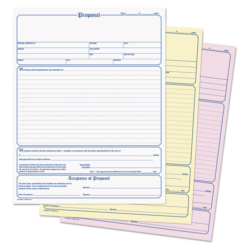 Image of Tops™ Proposal Form, Three-Part Carbonless, 11 X 8.5, 50 Forms Total