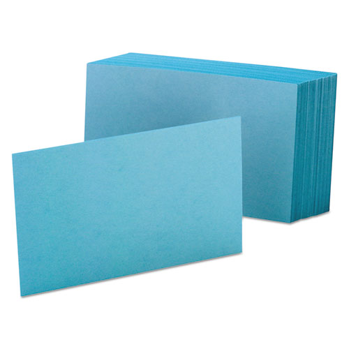 Unruled Index Cards, 4 x 6, Blue, 100/Pack | by Plexsupply