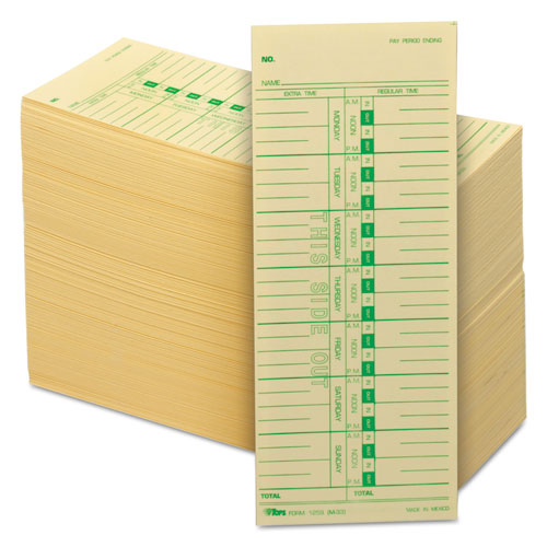 Image of Tops™ Time Clock Cards, Replacement For M-33, One Side, 3.5 X 9, 500/Box