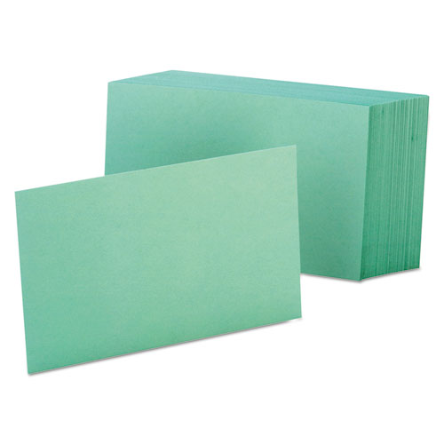 Oxford™ Unruled Index Cards, 4 x 6, Green, 100/Pack