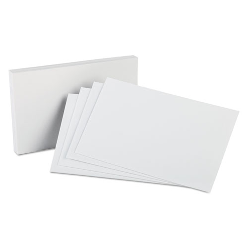 Unruled Index Cards, 5 x 8, White, 100/Pack | by Plexsupply