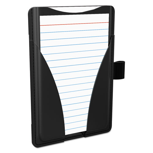 At Hand Note Card Case, 25 Capacity, 3 3/4d x 5 1/2w, Black | by Plexsupply