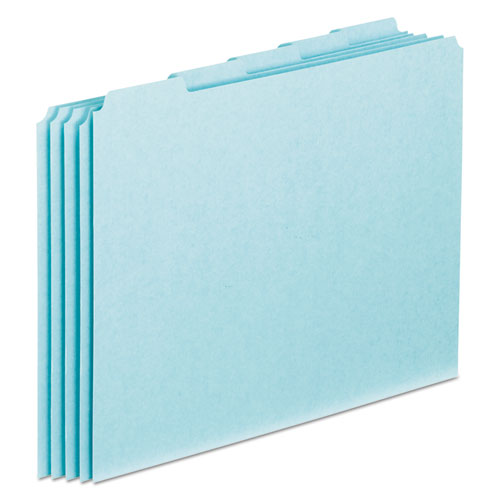 Image of Pendaflex® Blank Top Tab File Guides, 1/5-Cut Top Tab, Blank, 8.5 X 11, Blue, 100/Box