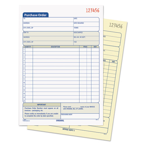 Image of Tops™ Purchase Order Book, 12 Lines, Two-Part Carbonless, 5.56 X 8.44, 50 Forms Total