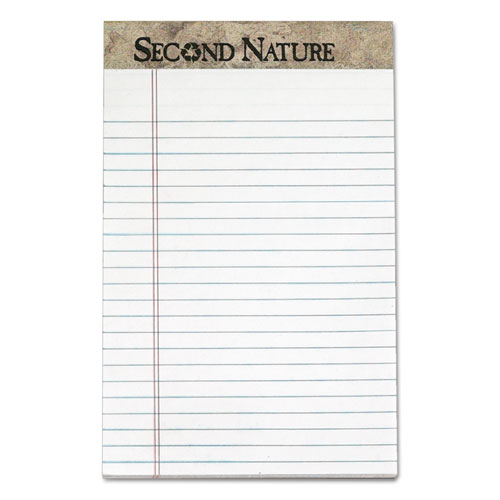 Image of Second Nature Recycled Ruled Pads, Narrow Rule, 50 White 5 x 8 Sheets, Dozen