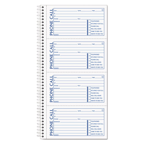 Second Nature Phone Call Book, 2 3/4 x 5, Two-Part Carbonless, 400 Forms | by Plexsupply