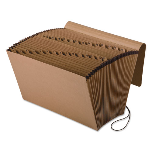 Kraft Indexed Expanding File, 31 Sections, Elastic Cord Closure, 1/15-Cut Tabs, Legal Size, Brown