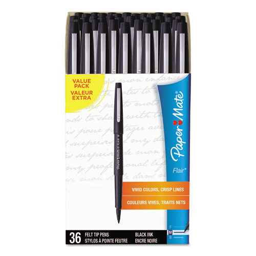 Paper Mate® Point Guard Flair Bullet Point Stick Pen, Assorted Colors, .7mm, 12/Set