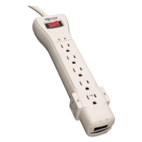 Protect It! Surge Protector, 7 Outlets, 15 ft. Cord, 2520 Joules, Light Gray