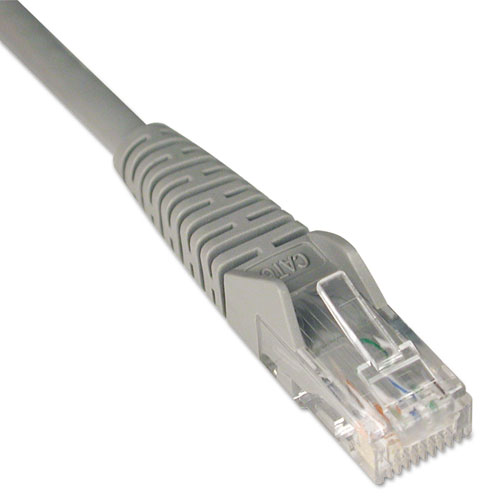 CAT6 GIGABIT SNAGLESS MOLDED PATCH CABLE, RJ45 (M/M), 7 FT., GRAY