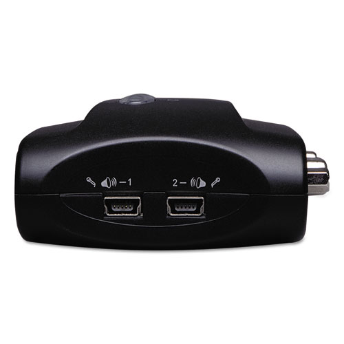 Image of Compact USB KVM Switch with Audio and Cable, 2 Ports