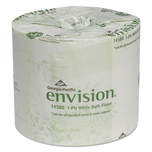 One-Ply Bathroom Tissue, Septic Safe, 1-Ply, White, 1210 Sheets/Roll, 80 Rolls/Carton