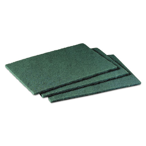 Image of Commercial Scouring Pad 96, 6 x 9, Green, 10/Pack