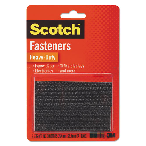 Heavy-Duty All-Weather Fasteners, 1 x 3, Black, 2/Pack