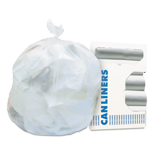 Heritage High-Density Waste Can Liners, 16 gal, 6 microns, 24" x 33", Natural, 50 Bags/Roll, 20 Rolls/Carton