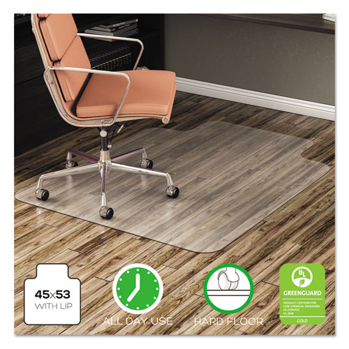 ECONOMAT ALL DAY USE CHAIR MAT FOR HARD FLOORS, ROLL, 45 X 53, LIPPED, CLEAR
