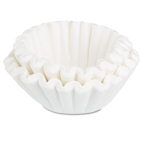 Image of Coffee Filters, 8 to 12 Cup Size, Flat Bottom, 100/Pack, 12 Packs/Carton